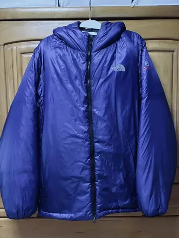The North Face 후드 부착 다운 자켓 파랑