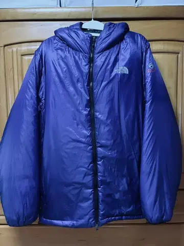 The North Face 후드 부착 다운 자켓 파랑