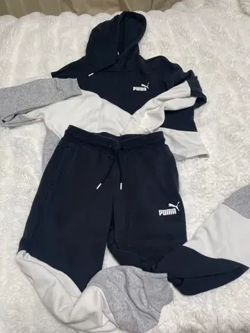 PUMA 맨투맨 상하의 세트 451 네이비/그레이