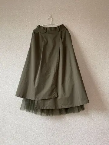 BONUM TOKYO 튤 레이어드 스커트 카키