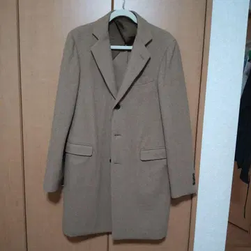 온리 베이지 체스터 코트 울