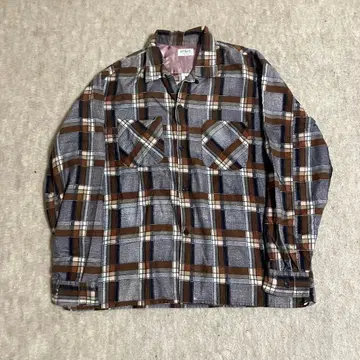 60s town topic print flannel shirt 프리넬