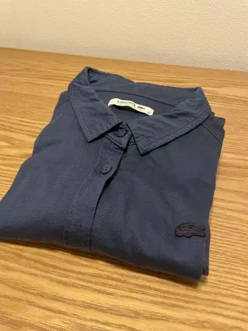 LACOSTE 네이비 버튼다운 셔츠 드레스