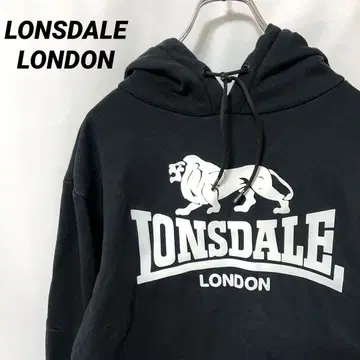 N-5875 LONSDALE 구제 의류 라이온 로고 후드 맨투맨 L