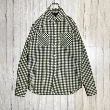 BANANA REPUBLIC 옴브레 체크 긴팔 셔츠 그린