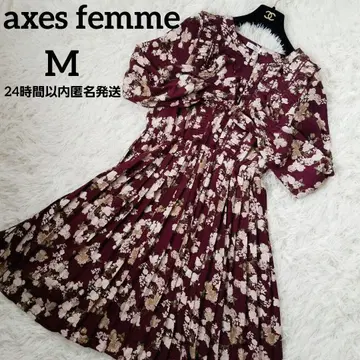 axes femme 클래식 플라워 올드 긴팔 플리츠 원피스 꽃