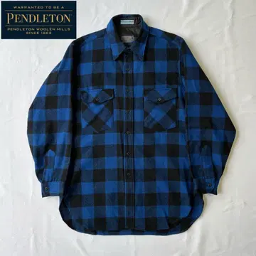 Pendleton OutdoorsMan 블루 블랙 플란넬 셔츠 L