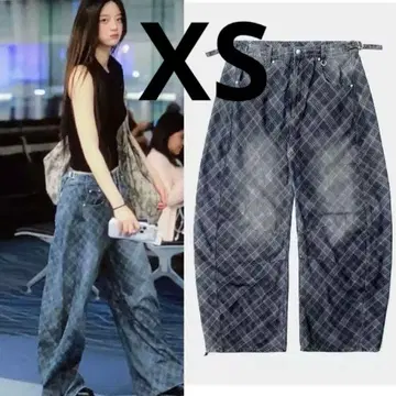 BADBLOOD BLUE DENIM CHECK 데님 팬츠
