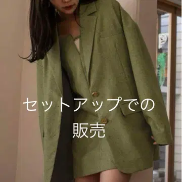 mideal spring tweed 오버 재킷 셋업