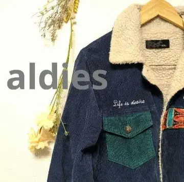 aldies 아우터 보아 자수 자켓 블루종