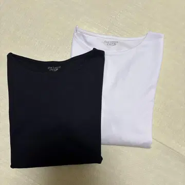 긴팔 7부 소매 티셔츠 세트 XL 블랙 화이트