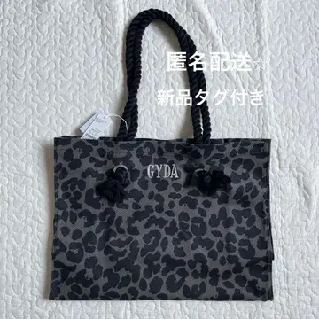 택 포함 새상품 GYDA 제이다 레오파드 무늬 로프 L 토트백