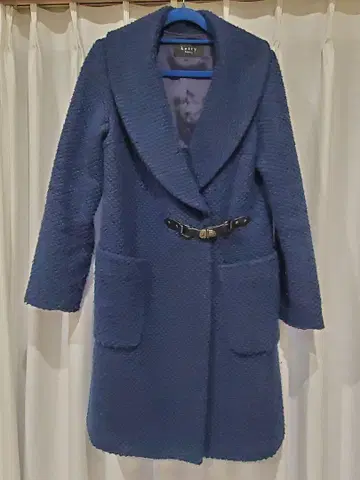 다크 블루 롱 코트
