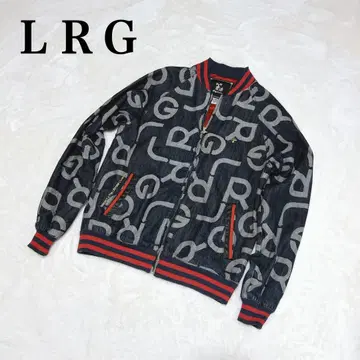 레어 LRG 데님 자켓 올 패턴 로고 L 사이즈 블루종