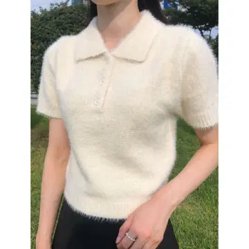 papermoon 샤기 니트 아이보리