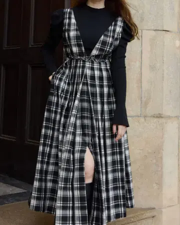 [ herlipto ] Classic Plaid Jumper Dress