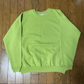 90s Hanes HerWay 무지 맨투맨 라임 그린 피스타치오