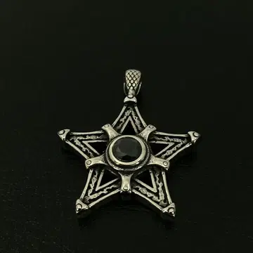 빈티지 실버 스타 펜던트 지르코니아 목걸이