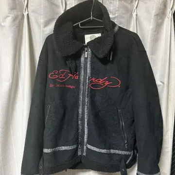 Ed Hardy 블랙 플리스 자켓