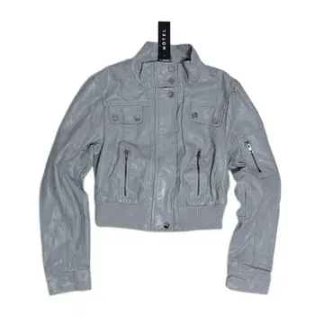 MOTEL 그레이 숏 가죽 자켓 미사용 새상품 택 포함