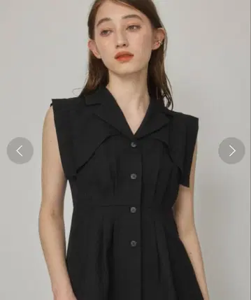 퍼블릭 도쿄 린넨 라이크 오픈 카라 블라우스