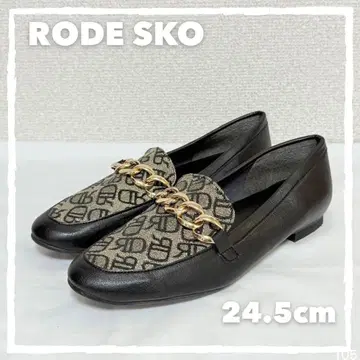 [새상품급] RODE SKO 체인 장식 모노그램 로퍼 24.5cm