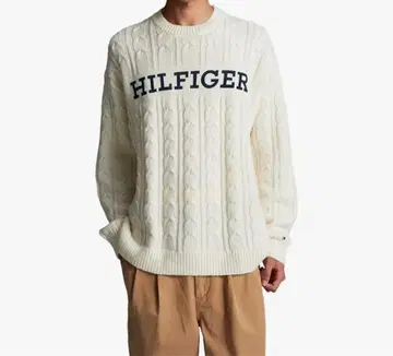 [인기] TOMMY HILFIGER 케이블 모노타입 크루넥 스웨터