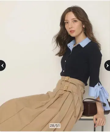 아푸와이저 리셰 사이드 플리츠 벨트 스커트 카멜