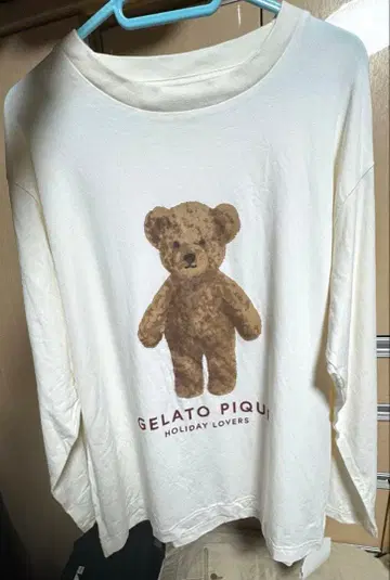 택 포함 GELATO PIQUE holiday 곰 프린트 긴팔 T셔츠