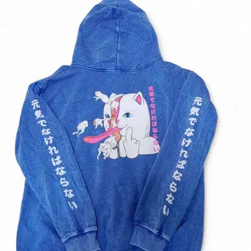 RIPNDIP 립펀딥 속기모 후드티 파랑