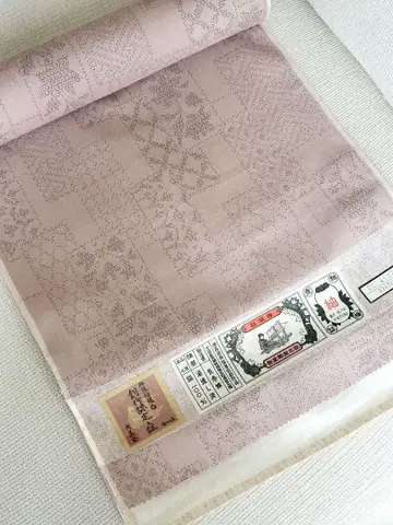 [ 새상품급* ] 유키쓰무기 옷감 베이지 핑크 순수 실크