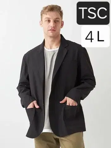 [ TSC ] 나일론 라이트 파이버 테일러드 자켓 블랙 4L