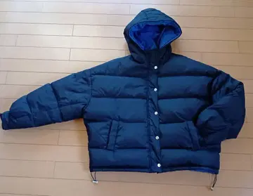 쥬에티 다운 자켓 블랙과 파랑 리버서블 후드 부착