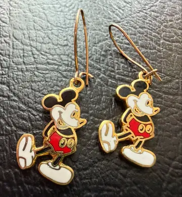 레어 1980년대 미키마우스 빈티지 귀걸이 각인 있음 레트로 쇼와