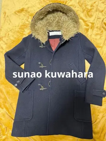 수나오 쿠와하라 네이비 더플 코트