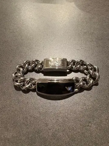 EA7 실버 블랙 체인 팔찌