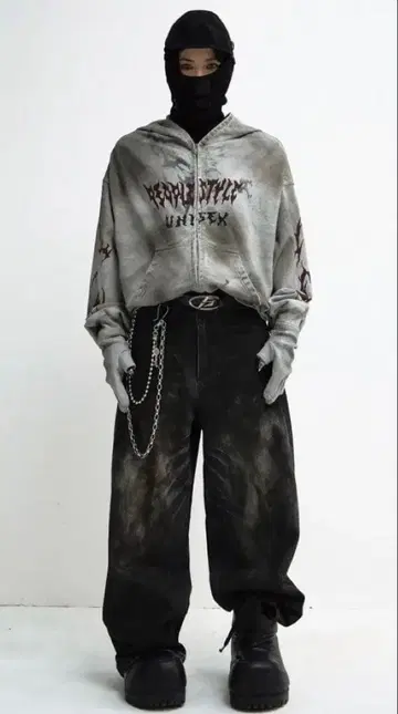 Vintage Washed Black Wide Leg Jeans