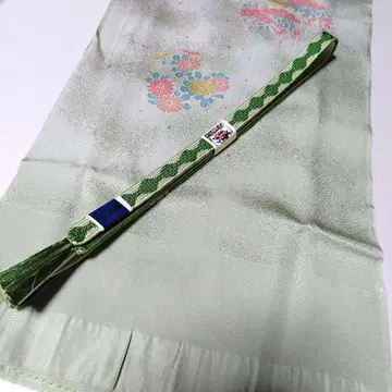 허리띠 오비 장식 천 세트 연한 녹색 순수 실크