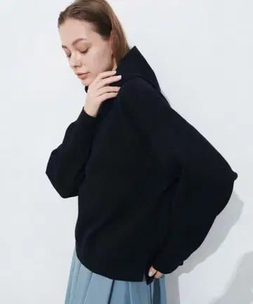 택 포함 새상품 [노크] 블랙 후드 부착 후드티