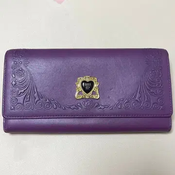 ANNA SUI 보라색 장지갑 엠보싱 가공