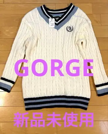 [택 포함 새상품] GORGE 골지 브이넥 니트