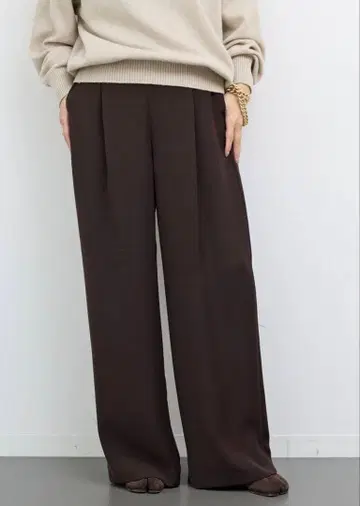 Deuxieme Classe 이지 와이드 팬츠 브라운 36