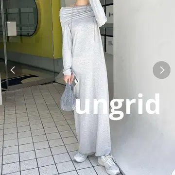 [ 새상품급 ] ungrid 오프숄더 핏 원피스