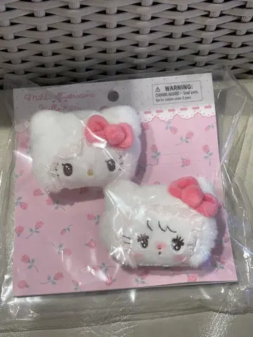 산리오 mikko 헤어 클립 세트 키티 무스