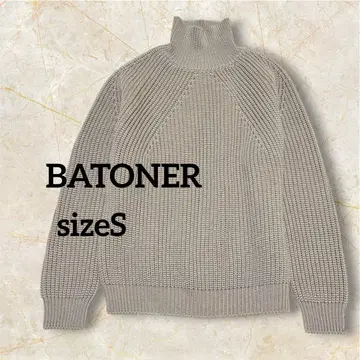 BATONER 바토너 시그니처 하이넥 니트 베이지 S