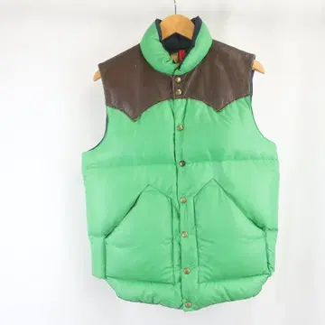 70s VINTAGE Rocky Mountain 가죽 절개 다운 베스트