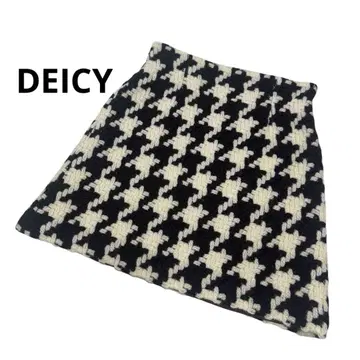 DEICY 데이시 하운드투스 체크 미니 스커트 모 100%