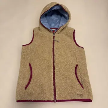 AIGLE 플리스 자켓 후드 부착 베이지