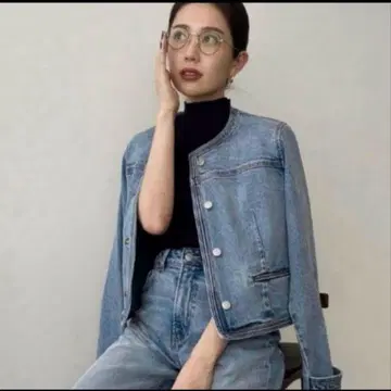 anuans 아뉴앙스 노카라 데님 자켓 라이트 블루