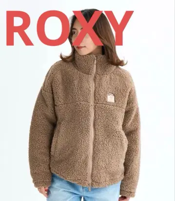 가격 인하! 록시 발수 가공 복슬복슬 보아 자켓 S 브라운 보아 블루종